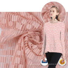 Textile chinois Robe bon marché en dentelle suisse rose 100% polyester en dentelle broyée